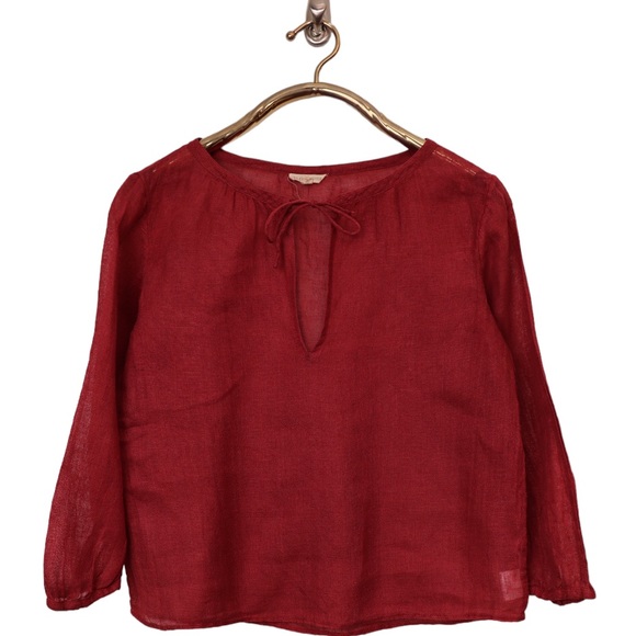 Eileen Fisher Italian Linen Peasant Top - Picture 5 of 12